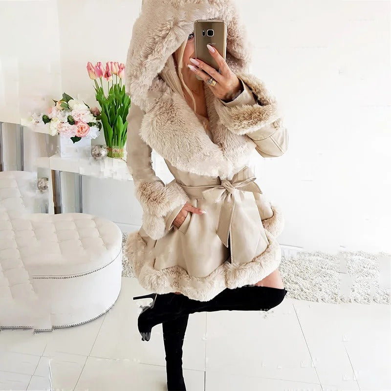 Ladies Faux Fur Lined Winter Coat - Davina