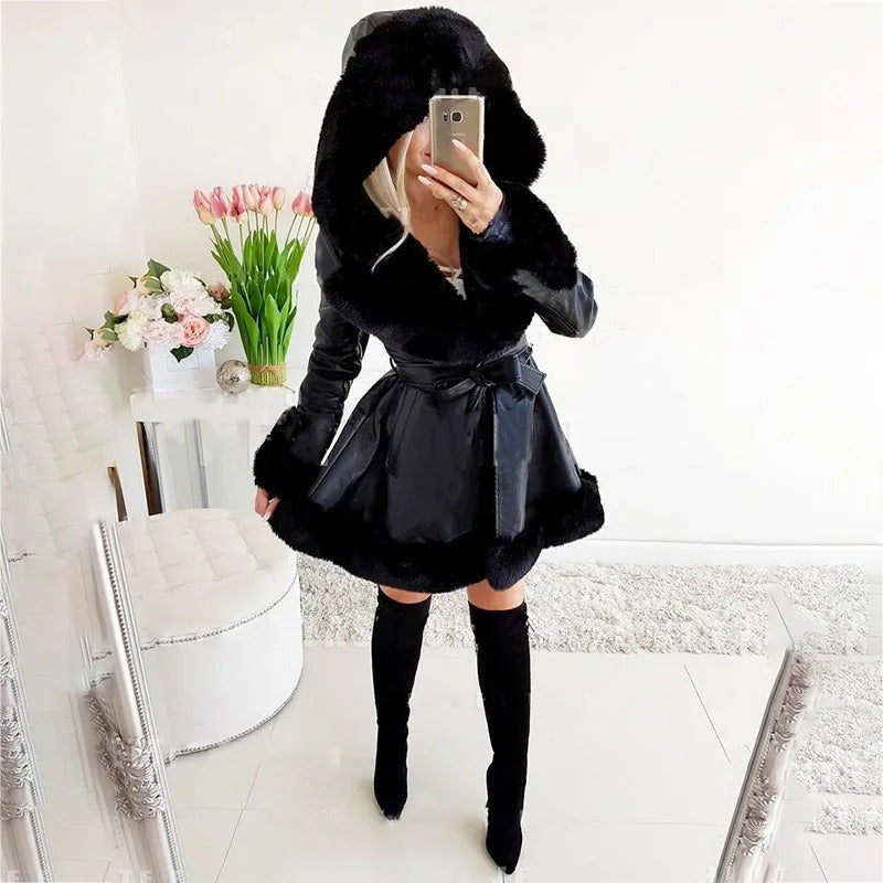Ladies Faux Fur Lined Winter Coat - Davina