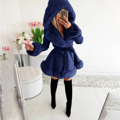 Ladies Faux Fur Lined Winter Coat - Davina