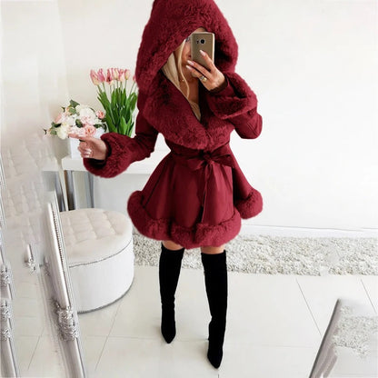 Ladies Faux Fur Lined Winter Coat - Davina