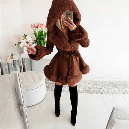 Ladies Faux Fur Lined Winter Coat - Davina