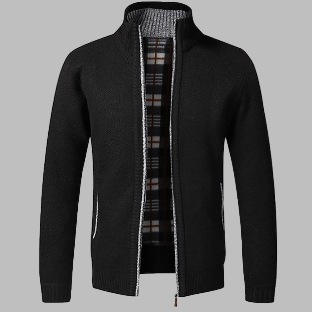 Camisola de malha elegante com fecho para homem