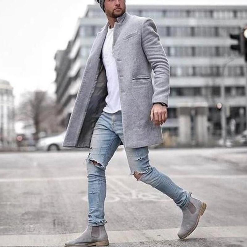 Stylový pánský kabát střední délky – Zeus