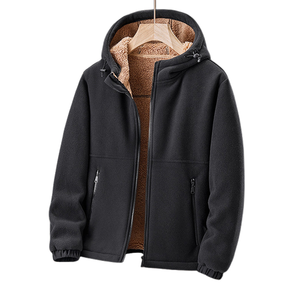 Chaqueta de hombre FleeceShield con capucha – Cálida, cómoda y práctica