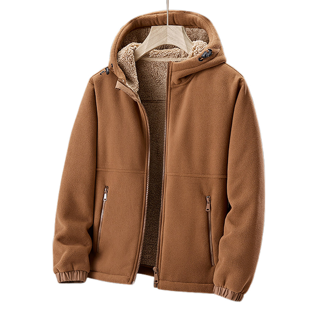 Chaqueta de hombre FleeceShield con capucha – Cálida, cómoda y práctica