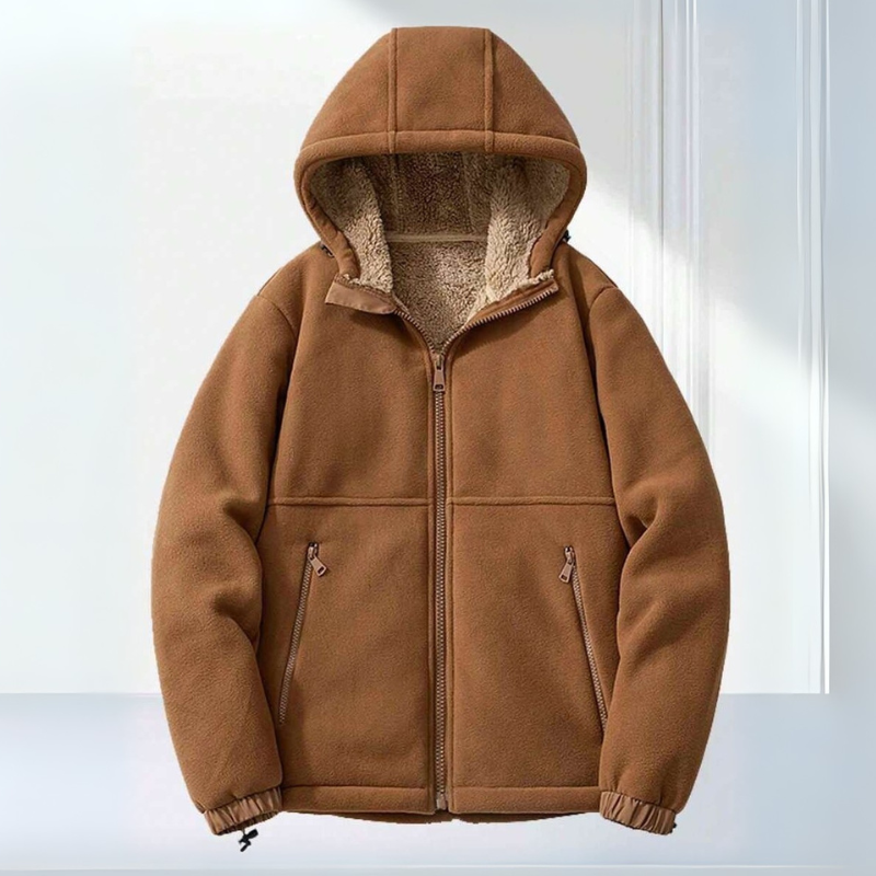 Chaqueta de hombre FleeceShield con capucha – Cálida, cómoda y práctica