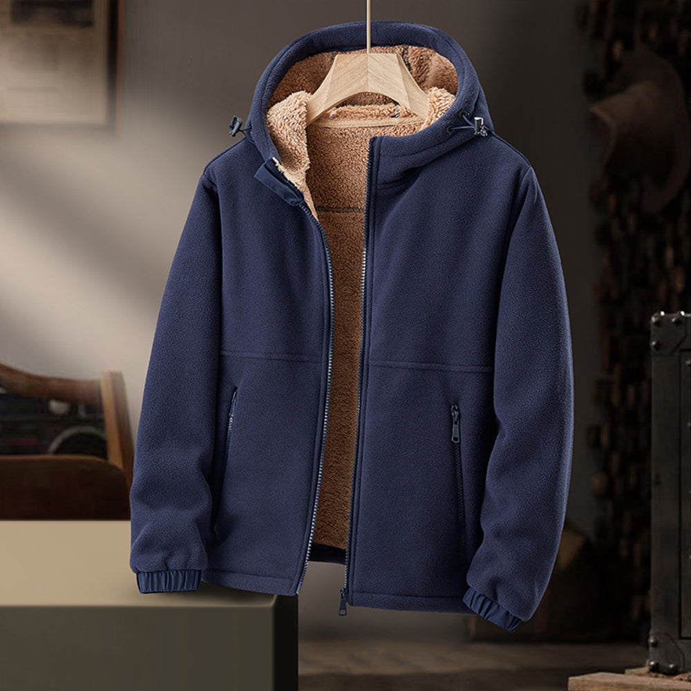 Chaqueta de hombre FleeceShield con capucha – Cálida, cómoda y práctica