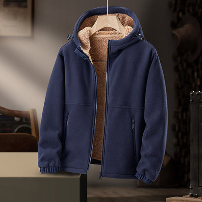 Chaqueta de hombre FleeceShield con capucha – Cálida, cómoda y práctica