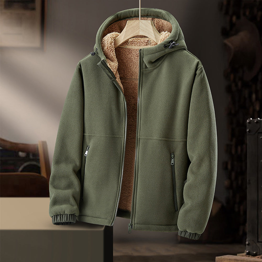 Chaqueta de hombre FleeceShield con capucha – Cálida, cómoda y práctica