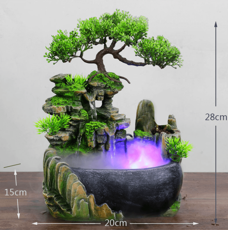 Fuente de agua elegante para interior, fuente de mesa con iluminación LED - Zenflow