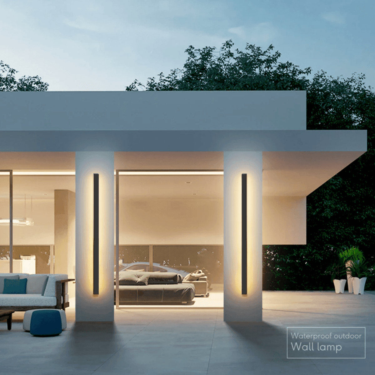 Elegante aplique de pared LED vertical – Elegancia resistente a la intemperie para exteriores