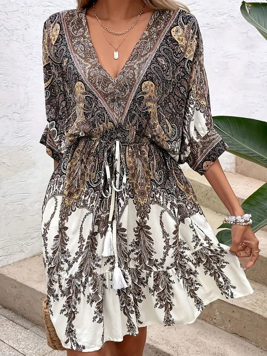 Vestido elegante con mangas cortas para primavera y verano - Sanny