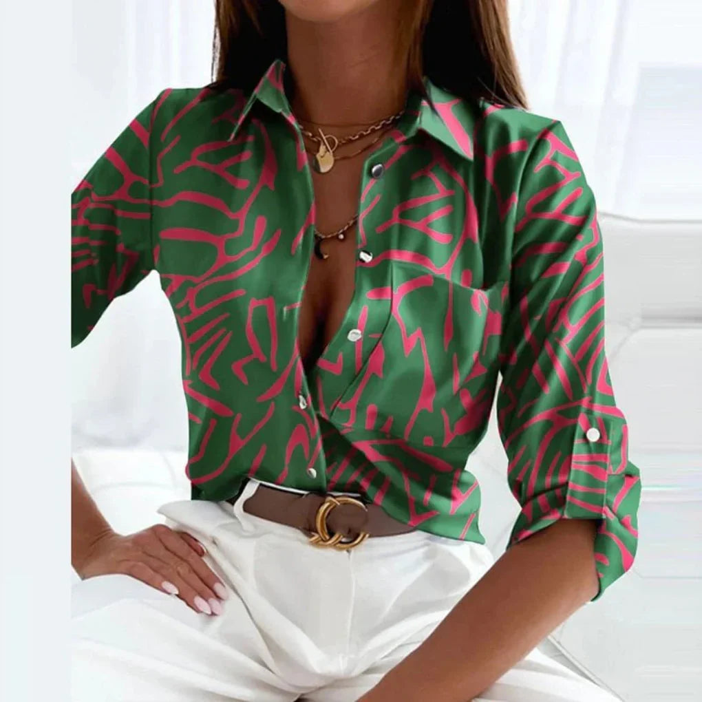 Tailored Women's Blouse with Pointed Collar