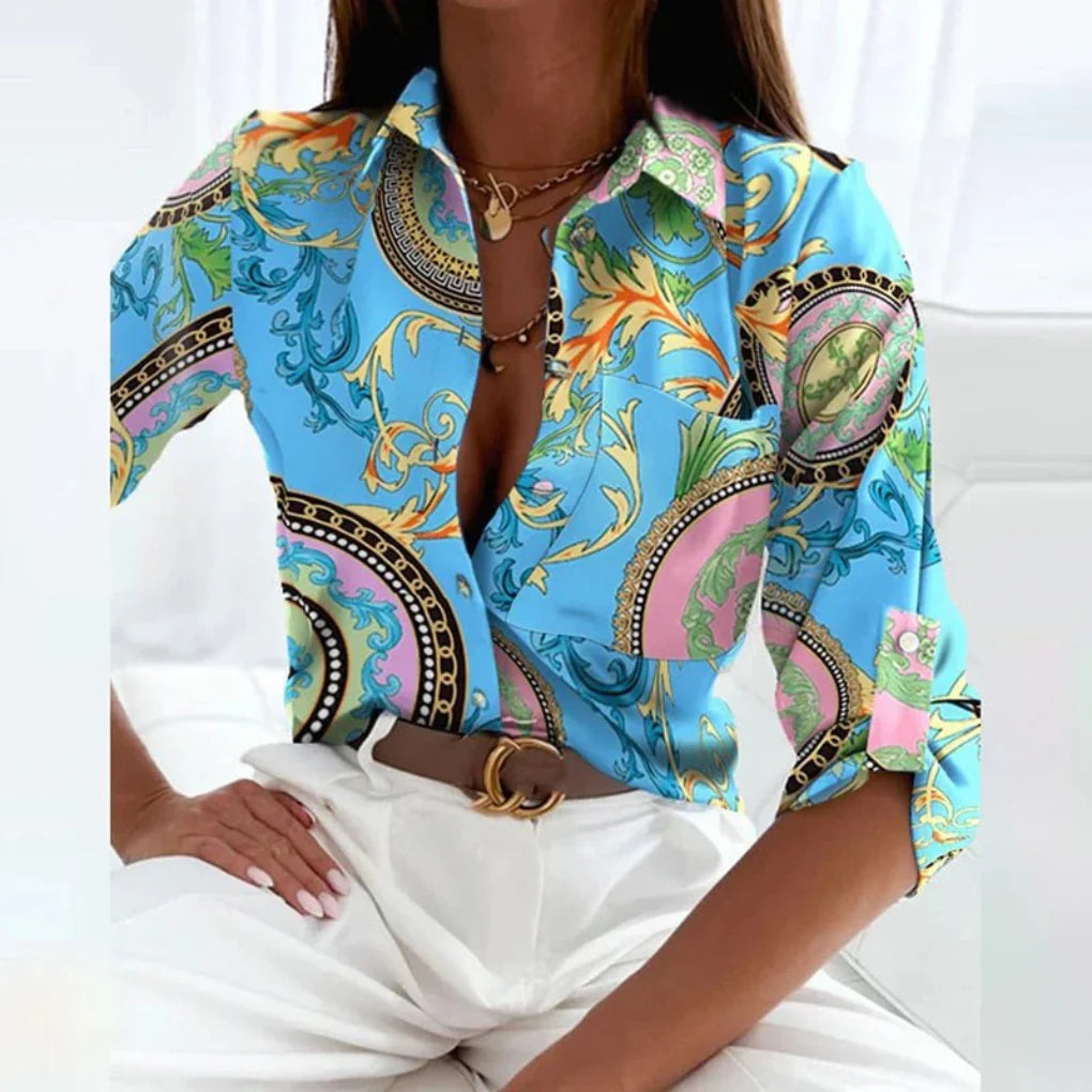 Tailored Women's Blouse with Pointed Collar