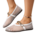 Ladies' Summer Mesh Ballerinas with Strap and Round Toe