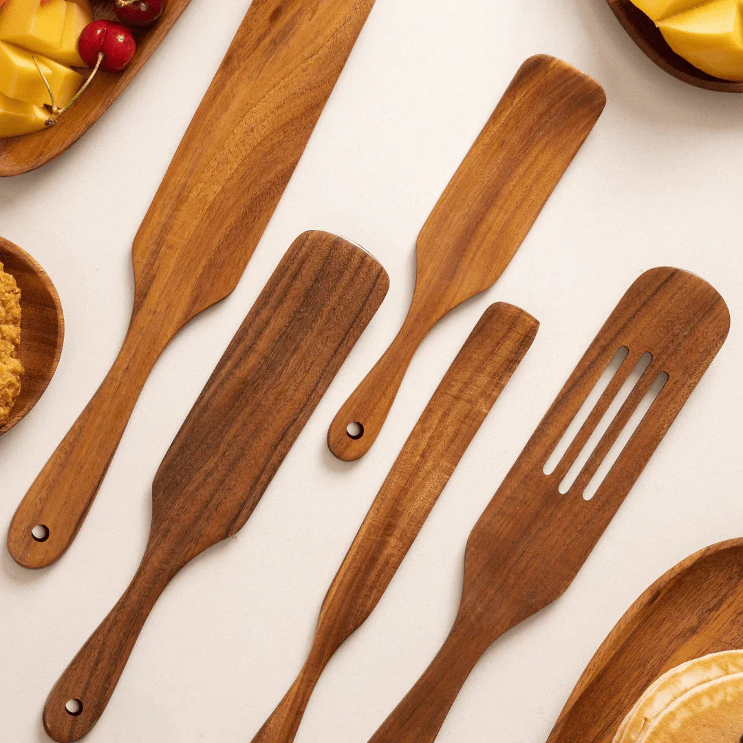 Wooden Spurtle Set - Sustainable & Versatile Kitchen Utensils