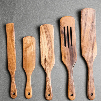 Wooden Spurtle Set - Sustainable & Versatile Kitchen Utensils