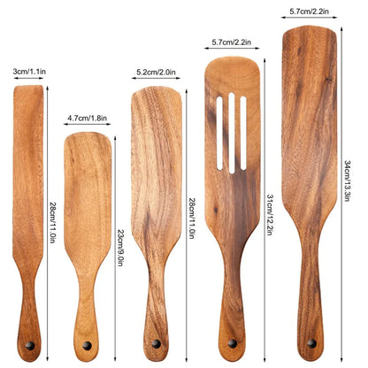 Wooden Spurtle Set - Sustainable & Versatile Kitchen Utensils