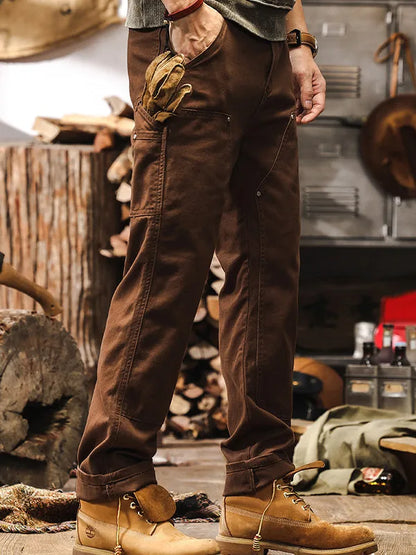 work trousers with multiple pockets