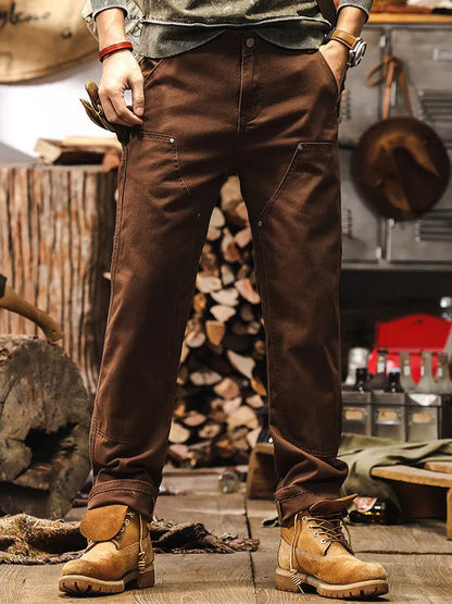 work trousers with multiple pockets