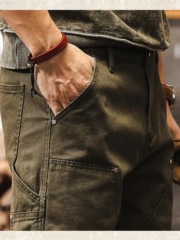 work trousers with multiple pockets