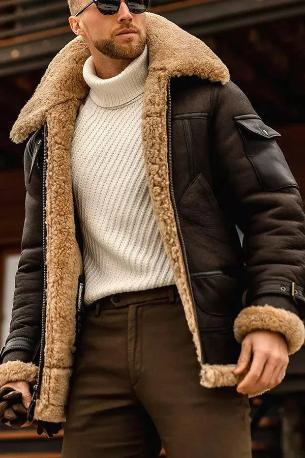 Wouter | Veste en cuir matelassée élégante pour hommes