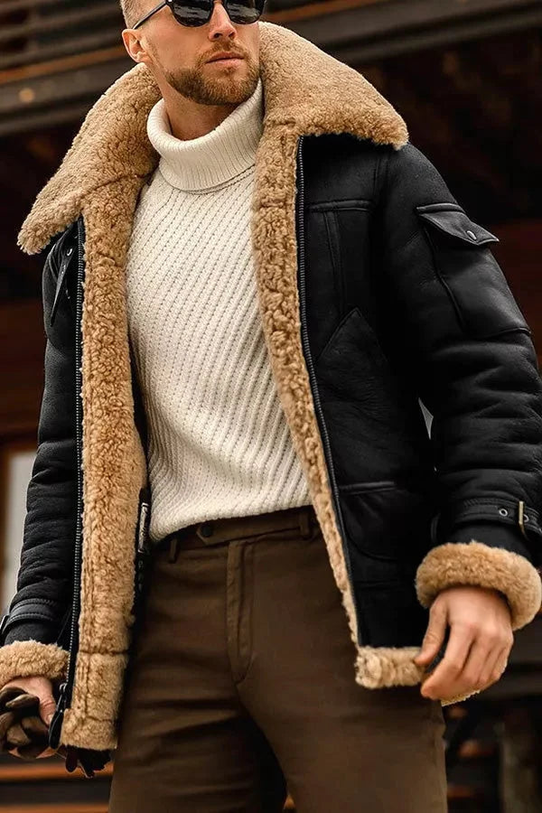 Wouter | Veste en cuir matelassée élégante pour hommes