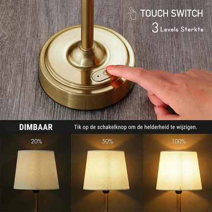 Cordless Table Lamp - LED Retro Fabric