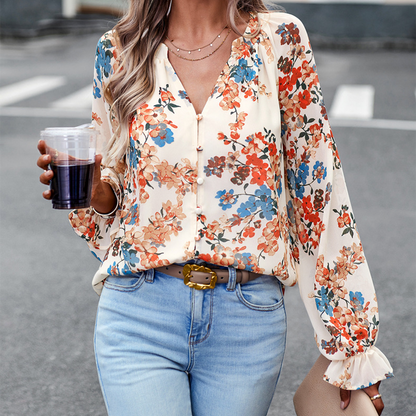 Blouse à imprimé floral d'été