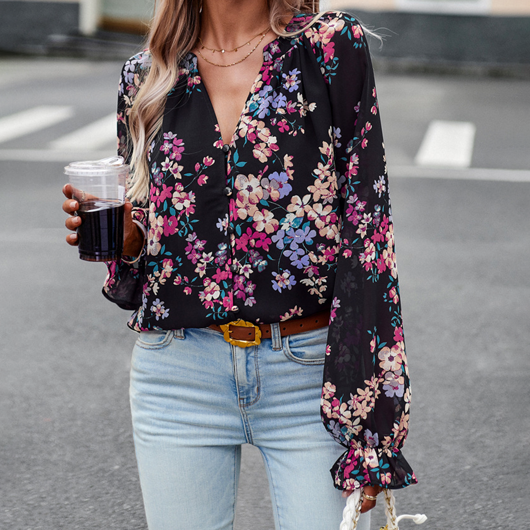 Blouse à imprimé floral d'été