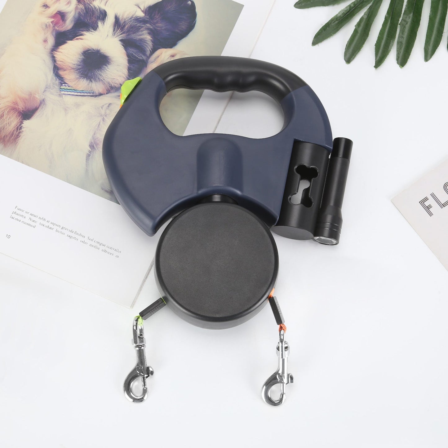 PetWorld - Double Innovative Retractable Dog Lead with Light