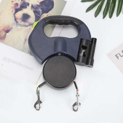 PetWorld - Double Innovative Retractable Dog Lead with Light