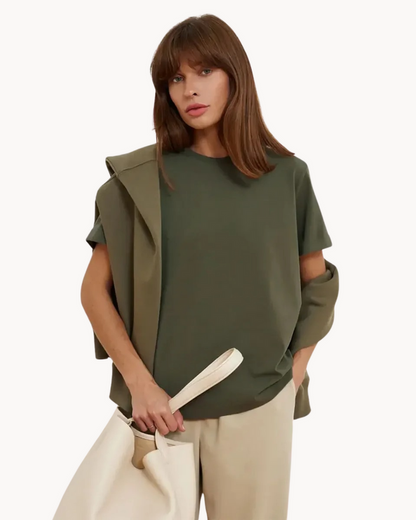 Casual Women's T-Shirt with Timeless Design and Round Neck