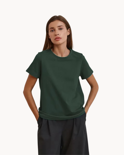 Casual Women's T-Shirt with Timeless Design and Round Neck