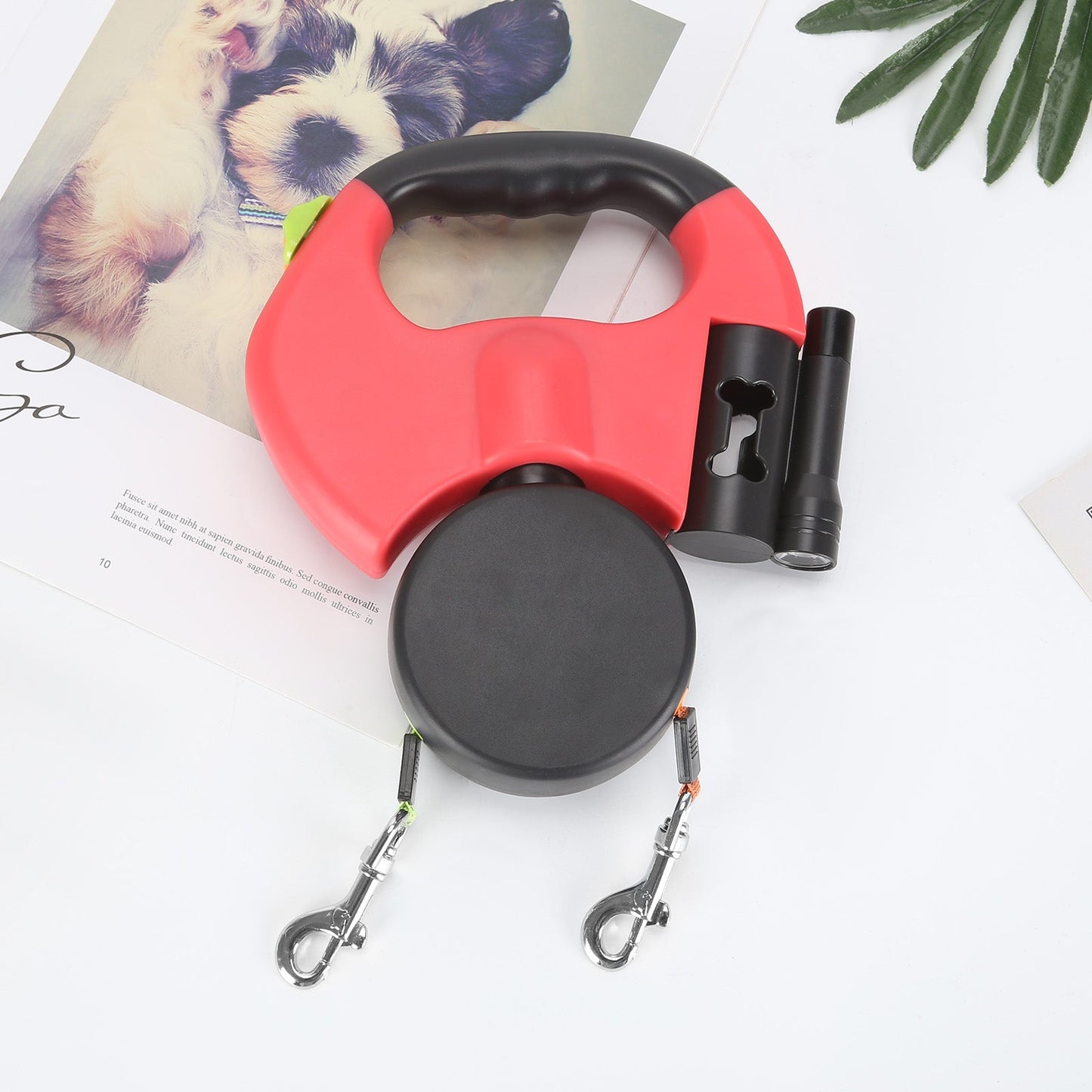 PetWorld - Double Innovative Retractable Dog Lead with Light