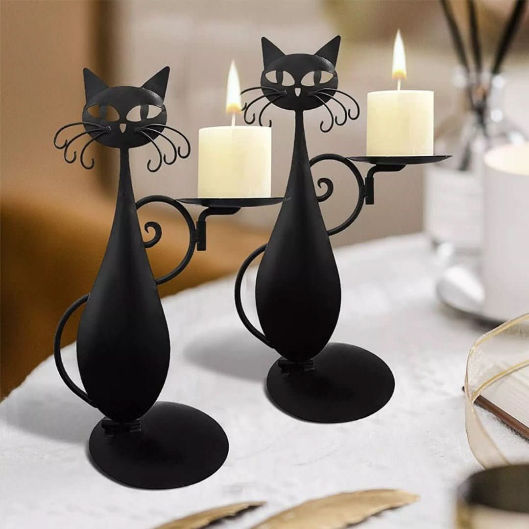 Gato negro | Portavelas